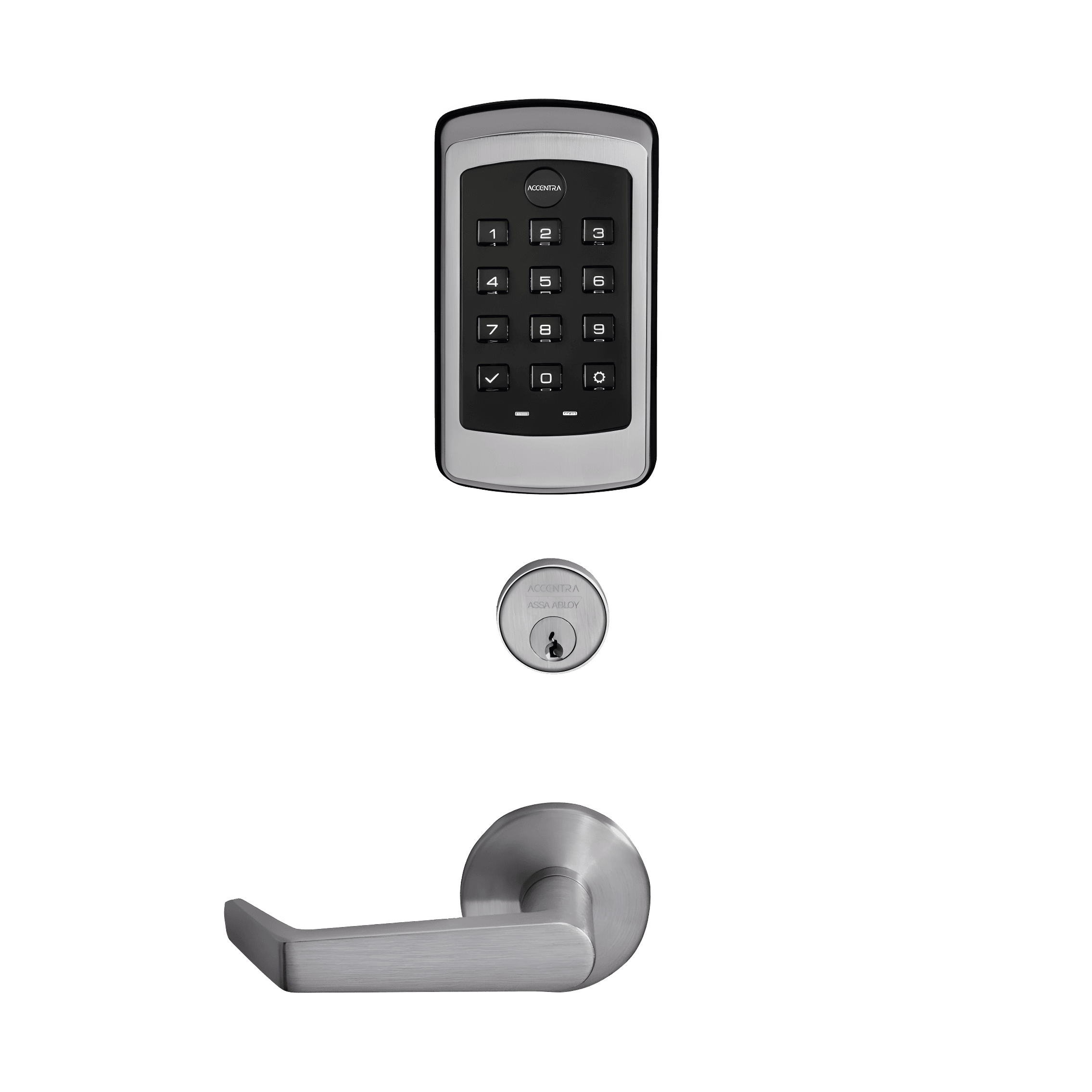 Assa Abloy nexTouch 2nd Generation Sectional Mortise Pushbutton Keypad Lock with Z-Wave Plus v2 and physical key, view 1