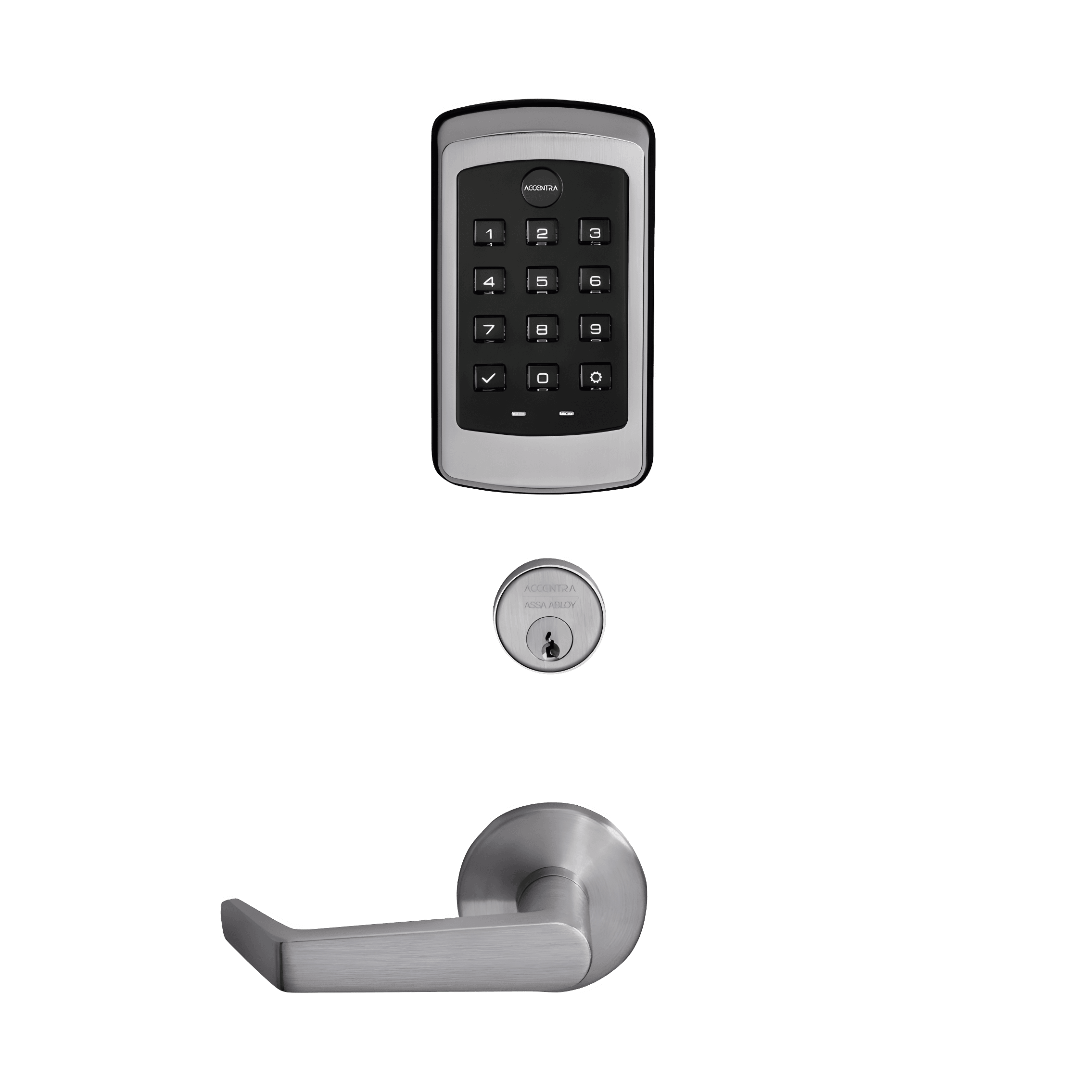 Assa Abloy nexTouch 2nd Generation Sectional Mortise Pushbutton Keypad Lock with Z-Wave Plus v2 (No NFC) and physical key, view 1