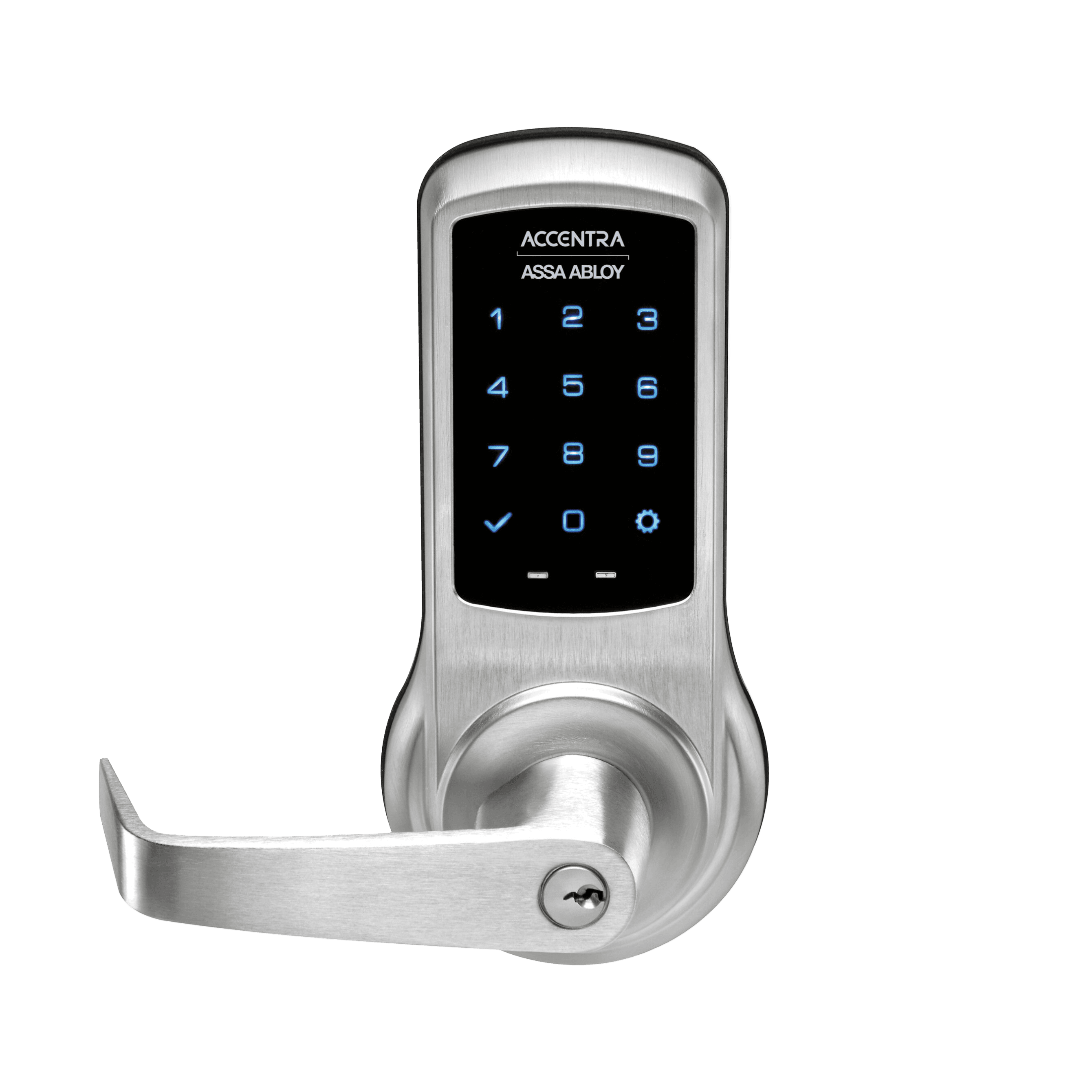 Assa Abloy nexTouch Cylindrical Touchscreen Keypad Lock with Accentra Data-on-Card and physical key, view 1